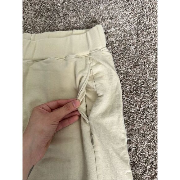 American Giant Cotton French Terry Straight Wide Leg Sweatpants Cream Women’s L - Picture 8 of 11
